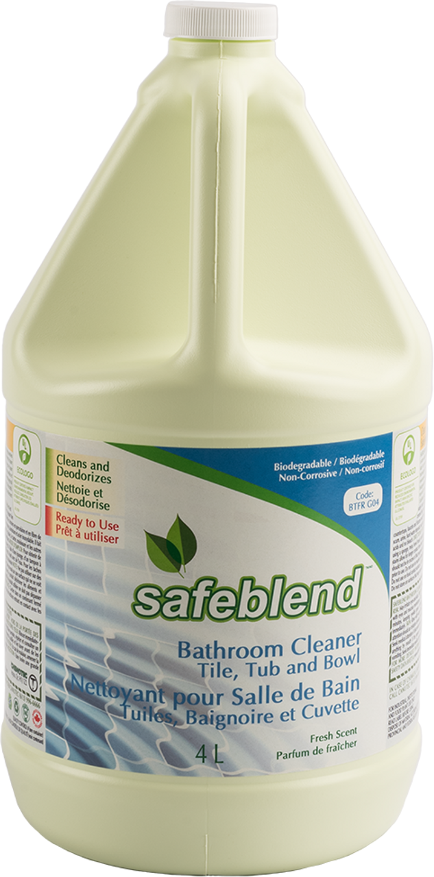 large bottle of safeblend bath tub and tile cleaner carried by Haddon