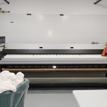 talking about efficiency in flatwork ironers like this one installed by haddon
