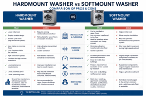 comparison of hardmount vs softmount washer extractors